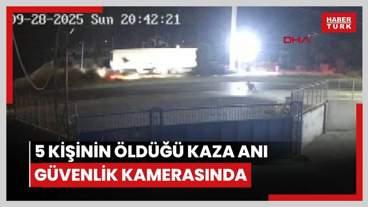 Salihli'de 5 kişinin öldüğü kaza anı güvenlik kamerasında