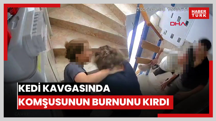 Kedi besleme kavgasında komşusunun burnunu kırdı; o anlar kamerada