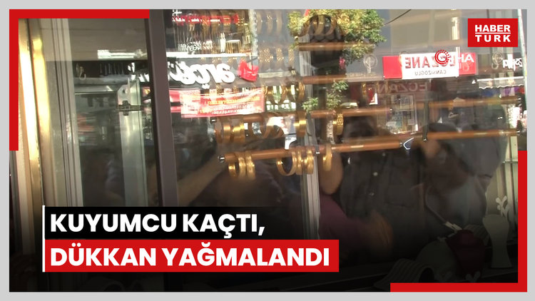 Kuyumcu altınları alıp kaçtı, vatandaşlar dükkanı yağmalamaya çalıştı