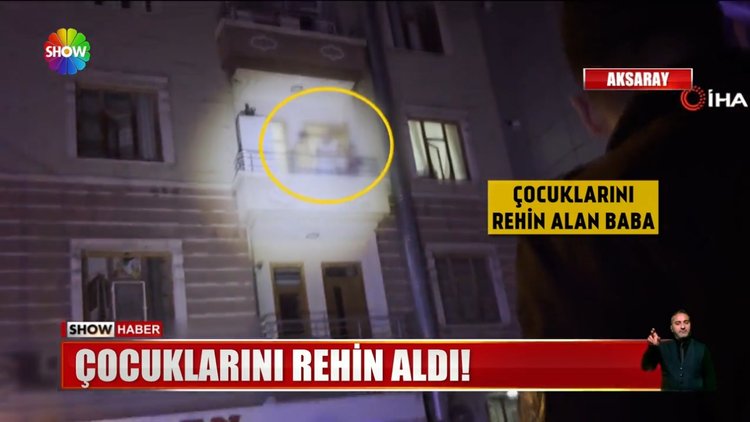 3 çocuğunu bıçakla rehin aldı!