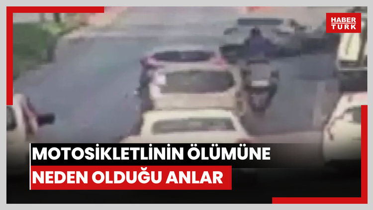 Otomobili üzerine sürdüğü motosikletlinin ölümüne neden olduğu anlar kamerada