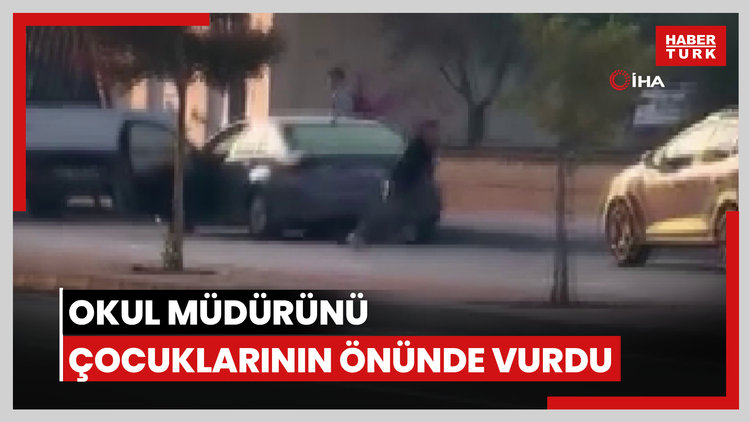 Dehşet anları kamerada: Okul müdürünü üç çocuğunun gözü önünde vurduğu anları kayda aldırdı