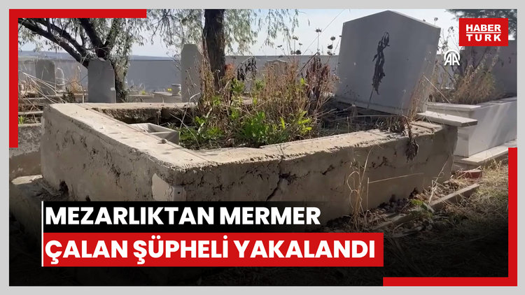 Mezarlıktan çaldığı mermerleri evinde kullandığı öne sürülen şüpheli yakalandı