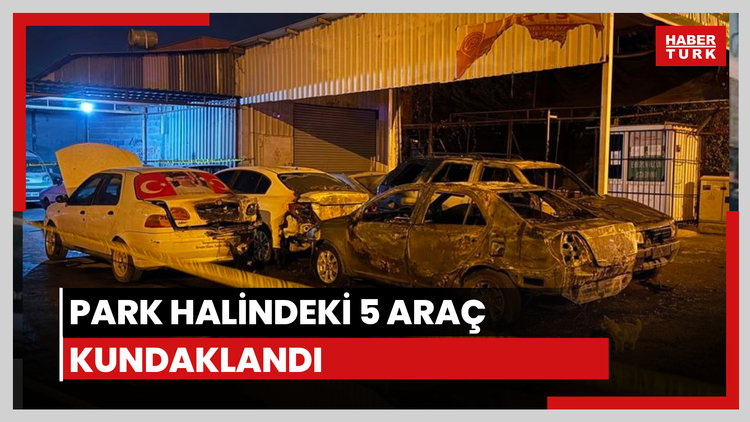 Park halindeki 5 araç kundaklandı