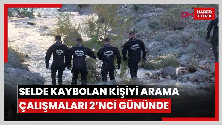 Foça'da selde kaybolan kişiyi arama çalışmaları 2'nci gününde