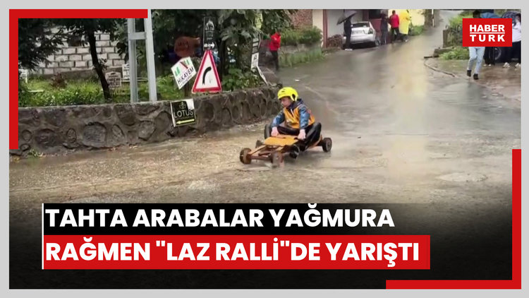 Tahta arabalar yağmura rağmen "Laz Ralli"de yarıştı