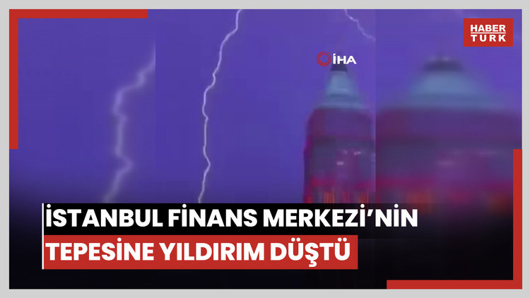 Finans Merkezi'nde bir binaya yıldırım düştü