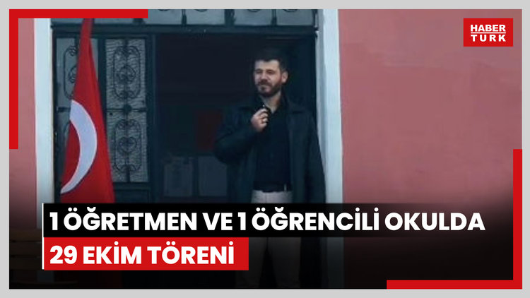 Konya'da 1 öğretmenli, 1 öğrencili okulda 29 Ekim töreni