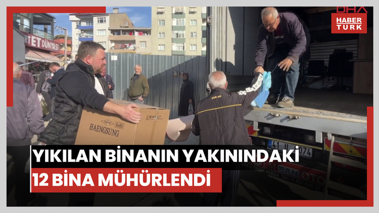 Gebze'de yıkılan binanın yakınındaki 12 bina mühürlendi; tahliye edilen vatandaşlar, evlerinden eşyalarını aldı