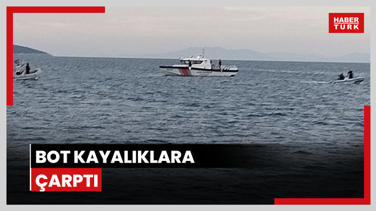 Bodrum'da bot kayalıklara çarptı