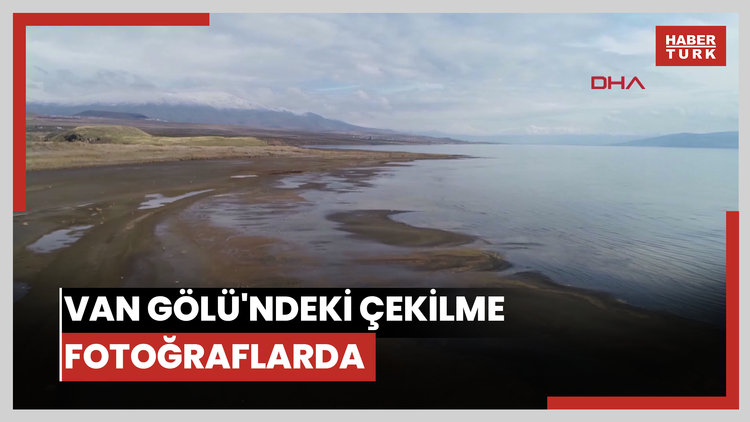 Van Gölü'ndeki çekilme fotoğraflarda