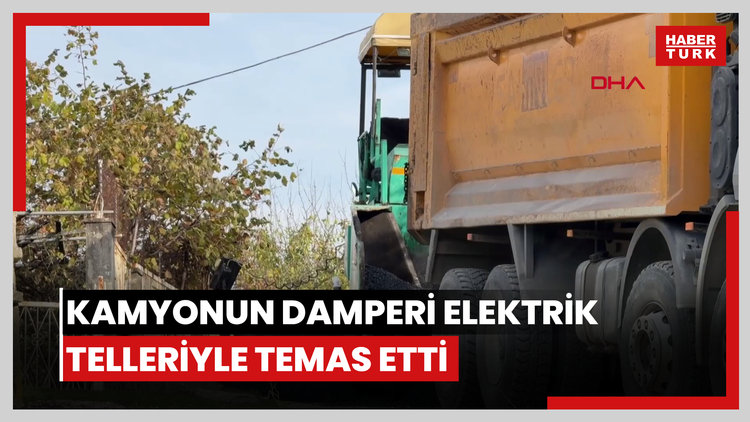 Asfalt çalışması sırasında kamyonun damperi elektrik telleriyle temas etti: 1 ölü, 1 yaralı