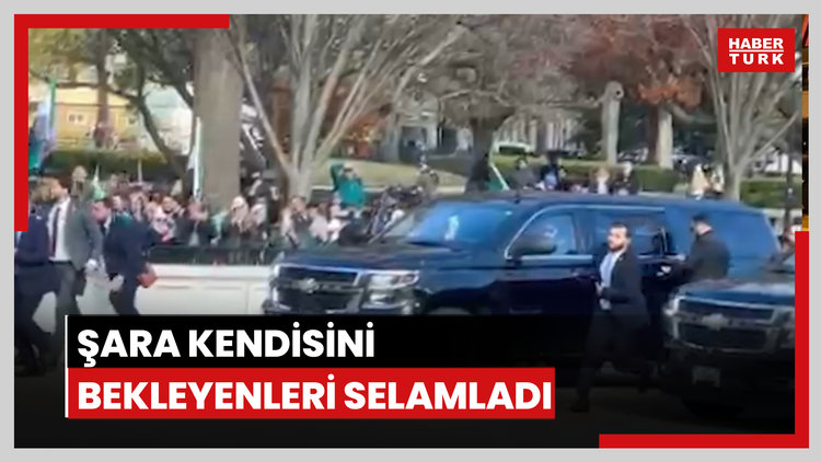 Ahmed Şara kendisini bekleyen Suriyelileri selamladı