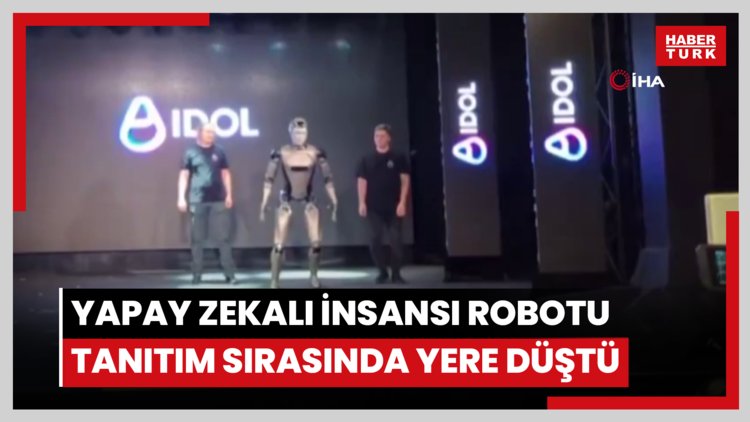 Rusya'da yapay zekalı insansı robotu tanıtım sırasında yere düştü