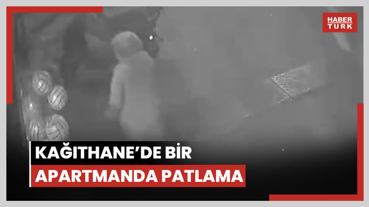 Kağıthane'de apartmandaki patlamanın ardından çıkan yangına ilişkin yeni görüntü