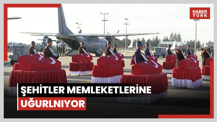 Mürted Hava Üssü'nde resmi törenle şehitlerimizi uğurluyoruz