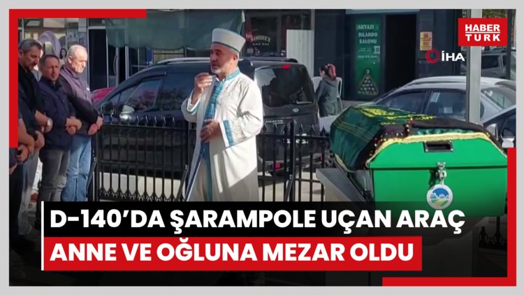 D-140'da şarampole uçan araç anne ve oğluna mezar oldu