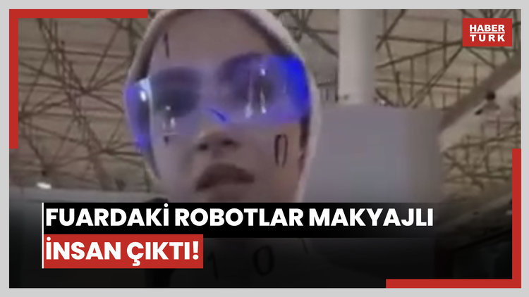 iran'ın "İnsansı Robot" Skandalı fuardaki robotlar makyajlı insan çıktı!