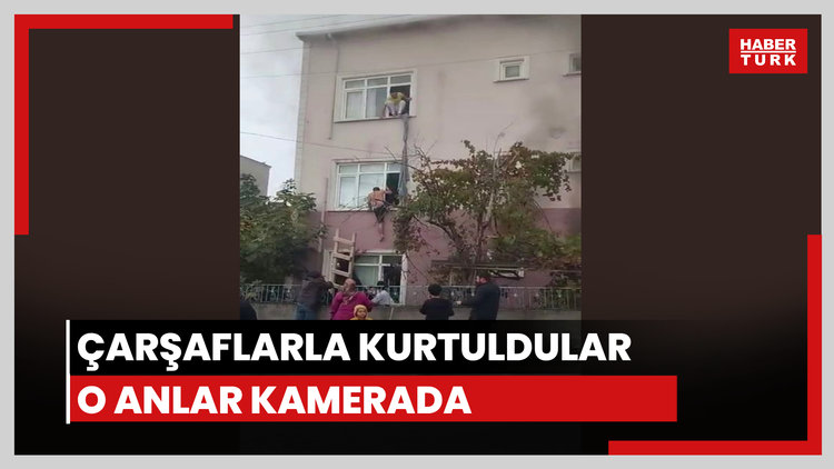 İşçilerin kaldığı binaya kundaklama! Çarşaflarla kurtuldular