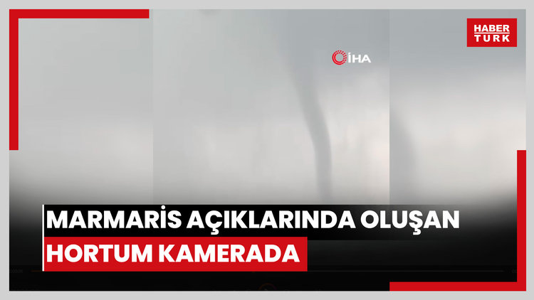 Marmaris açıklarında oluşan hortum kamerada