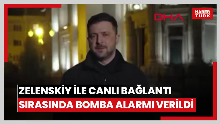 Fransız haber kanalında, Ukrayna Başkanı Zelenskiy ile canlı bağlantı sırasında bomba alarmı verildi