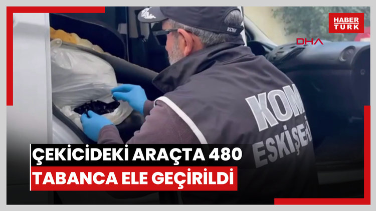 Çekiciye yüklenmiş araçla yapılan silah kaçakçılığında 480 adet tabanca ele geçirildi