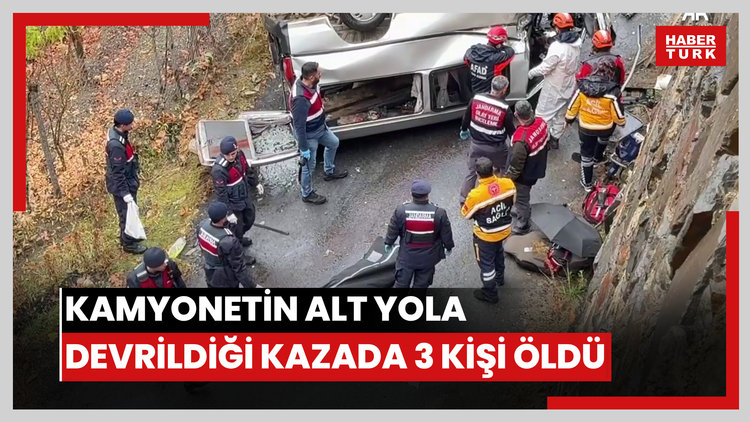 Kamyonetin alt yola devrildiği kazada 3 kişi öldü