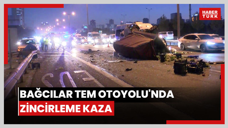 Bağcılar TEM Otoyolu'nda zincirleme kaza; trafik durma noktasına geldi