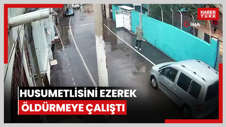 Husumetlisini ezerek öldürmeye çalıştı...Akılalmaz olay kamerada