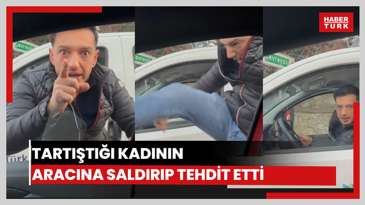 Kadın doktorun aracına tekmeyle saldırıp tehdit etti