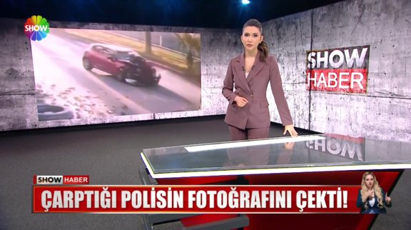 Çarptığı polisin fotoğrafını çekti! 