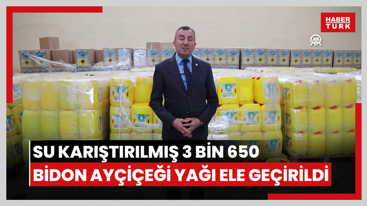 İçine su karıştırılmış 3 bin 650 bidon ayçiçeği yağı ele geçirildi