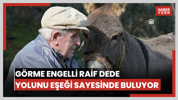 Görme engelli Raif dede yolunu 24 yıldır eşeği "Magare" sayesinde buluyor