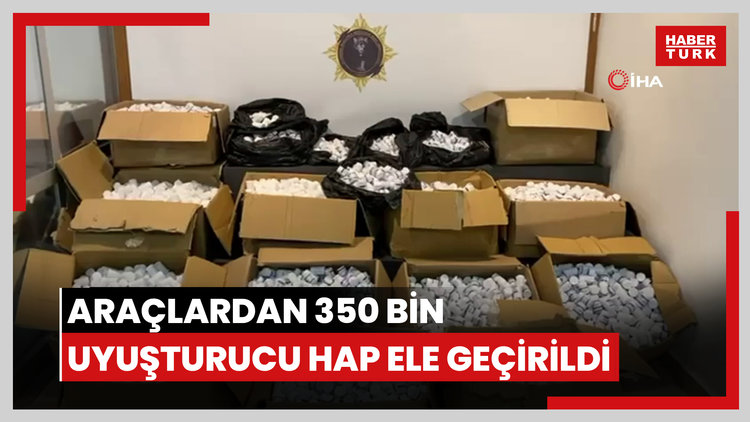 Samsun'da peş peşe giden 3 araçlardan 350 bin uyuşturucu hap ele geçirildi