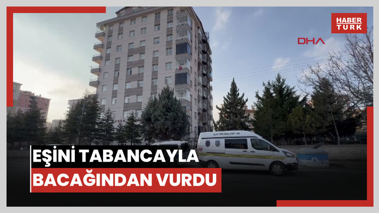 Eşini tabancayla bacağından vurdu