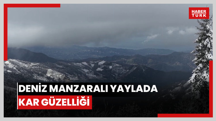 Deniz manzaralı yaylada kar güzelliği