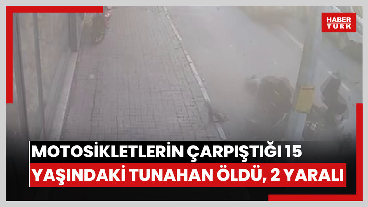 Motosikletlerin çarpıştığı kaza kamerada; 15 yaşındaki Tunahan öldü, 2 yaralı
