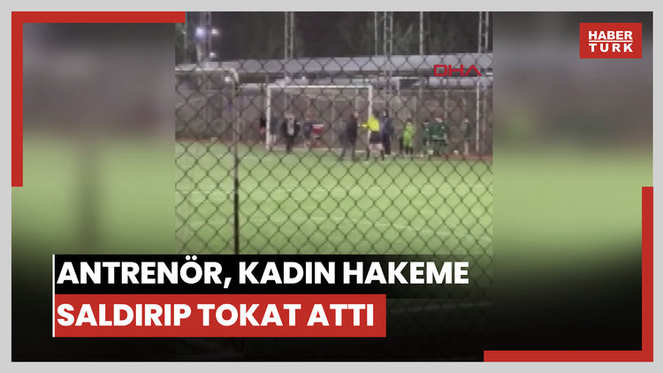 Antrenör, kadın hakeme saldırıp tokat attı