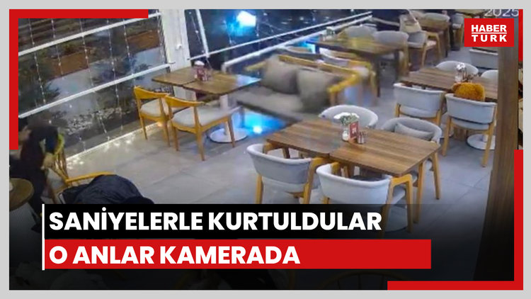 Kafeteryaya daldı! Saniyelerle kurtuldular