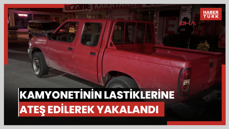 'Dur' ihtara uymayan sürücü, kamyonetinin lastiklerine ateş edilerek yakalandı