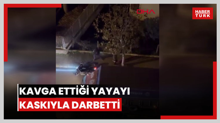 Avcılar'da motosiklet sürücüsü kavga ettiği yayayı kaskıyla darbetti