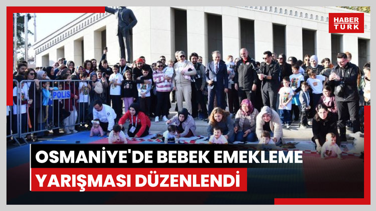 Osmaniye'de bebek emekleme yarışması renkli görüntülere sahne oldu