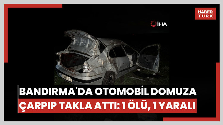 Bandırma'da otomobil domuza çarpıp takla attı: 1 ölü, 1 yaralı