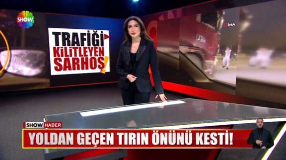 Trafiği kitleyen sarhoş! 