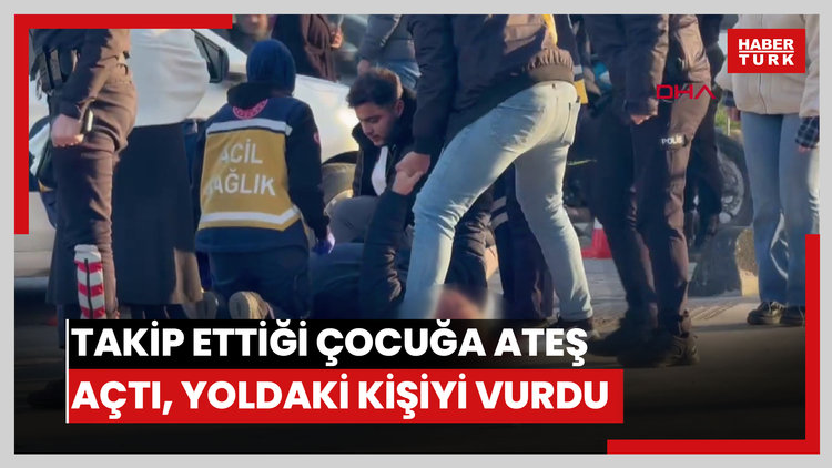 Sultangazi'de takip ettiği çocuğa silahla ateş ederken yolda yürüyen kişiyi vurdu