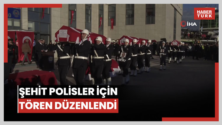 Şehit polisler için Yalova Emniyet Müdürlüğü önünde tören düzenlendi