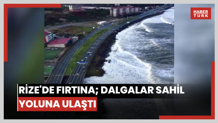 Rize'de fırtına; dalgalar sahil yoluna ulaştı