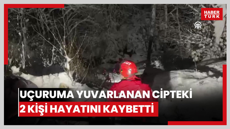 Uçuruma yuvarlanan cipteki 2 kişi hayatını kaybetti