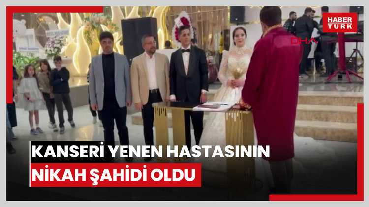 Kanseri yenen hastasının nikah şahidi oldu