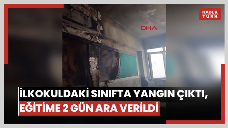 İlkokuldaki sınıfta yangın çıktı, eğitime 2 gün ara verildi